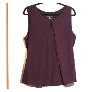 Burgundy Sleeveless Keyhole Top